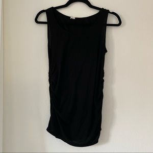 Pink Blush Ruched Black Maternity Tank -size small